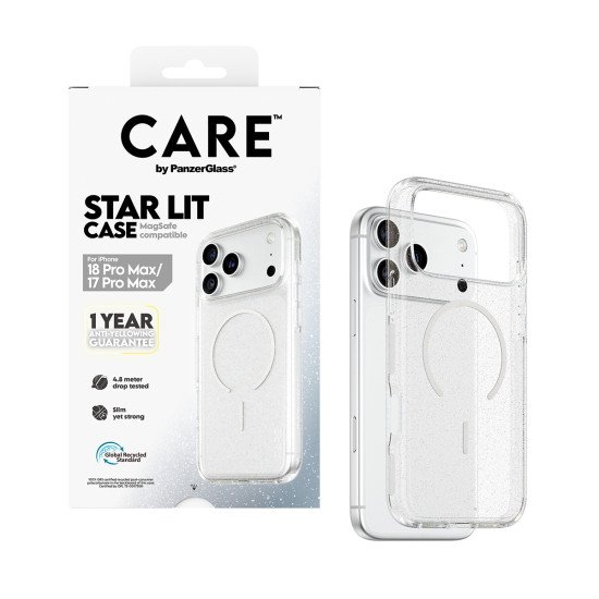 PanzerGlass CARE™ by ® Star Lit Case w. MagSafe iPhone 2026 Pro Max | 17 Pro Max coque de protection pour téléphones portables Housse Transparent