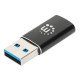 Manhattan Adaptateur USB-C vers USB-A, femelle vers mâle, 10 Gbit/s (USB 3.2 Gen 2 / USB 3.1), noir, garantie à vie