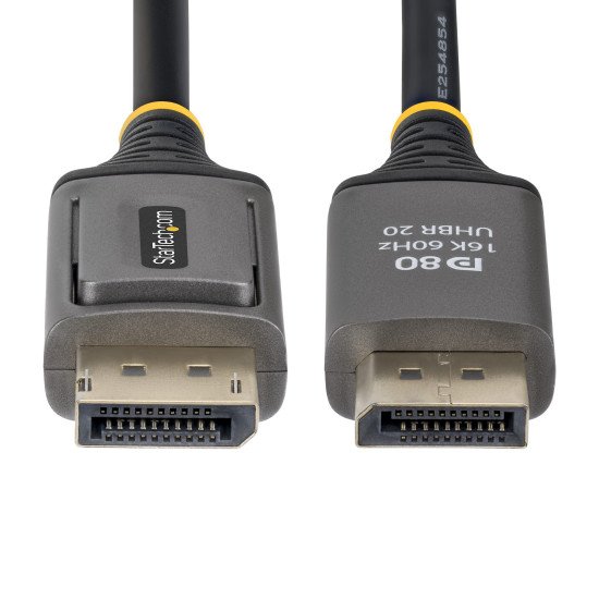 StarTech.com Câble DisplayPort 2.1 de 2m, Câble DisplayPort DP80 Certifié VESA, 10K/8K 60Hz Non Compressé, 16K 60Hz/8K 240Hz avec DSC 1.2a, Câble d'Écran DP 2.1