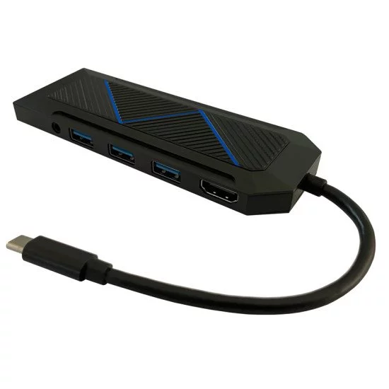 LC-Power LC-HUB-C-MULTI-6-RGB hub & concentrateur USB 3.2 Gen 2 (3.1 Gen 2) Type-C 5000 Mbit/s Noir LC-Power LC-HUB-C-MULTI-6-RGB hub & concentrateur USB 3.2 Gen 2 (3.1 Gen 2) Type-C 5000 Mbit/s Noir