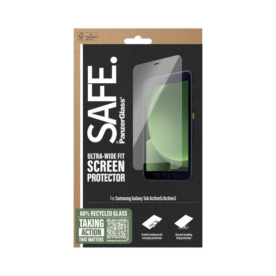 PanzerGlass SAFE. by ® Screen Protector Samsung Galaxy Tab Active5 | Active3 | Ultra-Wide Fit Protection d'écran transparent 1 pièce(s)