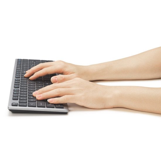 Kensington KB535 EQ clavier Bureau RF sans fil + Bluetooth QWERTY Anglais Gris