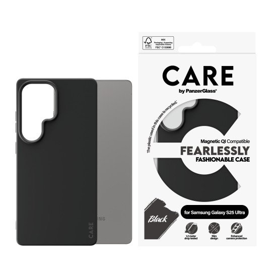 PanzerGlass CARE by ® Fashionable Case Black w. Qi Compatible Samsung Galaxy S25 Ultra coque de protection pour téléphones portables Housse Noir PanzerGlass CARE by ® Fashionable Case Black w. Qi Compatible Samsung Galaxy S25 Ultra coque de protection pour téléphones portables Housse Noir