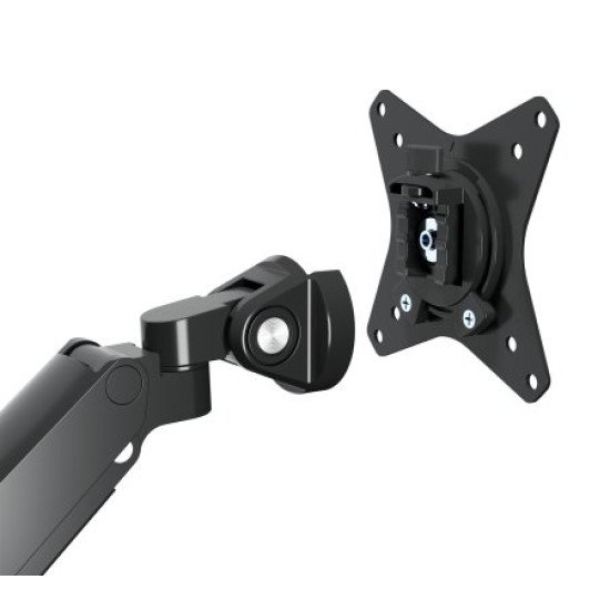 Manhattan Support de bureau double pour TV/moniteurs (bras à vérin gaz à Bras articulé) avec station d'accueil intégrée, écrans jusqu'à 27", Ethernet, HDMI x2, USB-A x3, USB-C, alimentation USB-C PD 100 W (Chargeur USB-C non inclus)