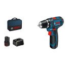 Bosch Akku-Bohrschrauber 12 V Li-Ion 1300 tr/min Noir, Bleu, Rouge Bosch Akku-Bohrschrauber 12 V Li-Ion 1300 tr/min Noir, Bleu, Rouge