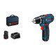 Bosch Akku-Bohrschrauber 12 V Li-Ion 1300 tr/min Noir, Bleu, Rouge