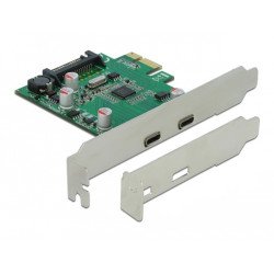 DeLOCK PCI Express x1 Card to 2 x external SuperSpeed USB (USB 3.2 Gen 1) USB Type-C™ female carte et adaptateur d'interfaces Interne USB 3.2 Gen 1 (3.1 Gen 1) DeLOCK PCI Express x1 Card to 2 x external SuperSpeed USB (USB 3.2 Gen 1) USB Type-C™ female carte et adaptateur d'interfaces Interne USB 3.2 Gen 1 (3.1 Gen 1)