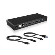 ICY BOX IB-DK2245AC Avec fil USB 3.2 Gen 1 (3.1 Gen 1) Type-C Noir
