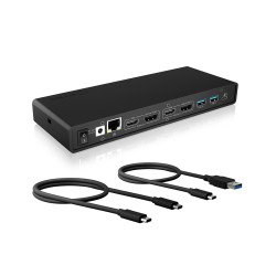 ICY BOX IB-DK2245AC Avec fil USB 3.2 Gen 1 (3.1 Gen 1) Type-C Noir