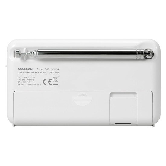 Sangean DPR-64 Radio portable Gris, Blanc Sangean DPR-64 Radio portable Gris, Blanc
