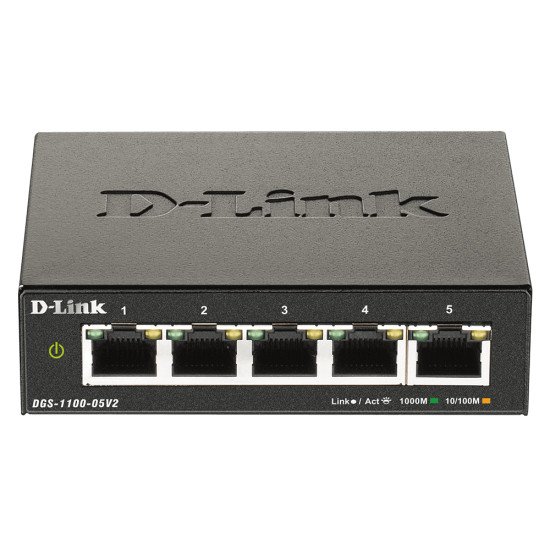 D-Link DGS-1100-05V2 commutateur réseau Géré Gigabit Ethernet (10/100/1000) Noir