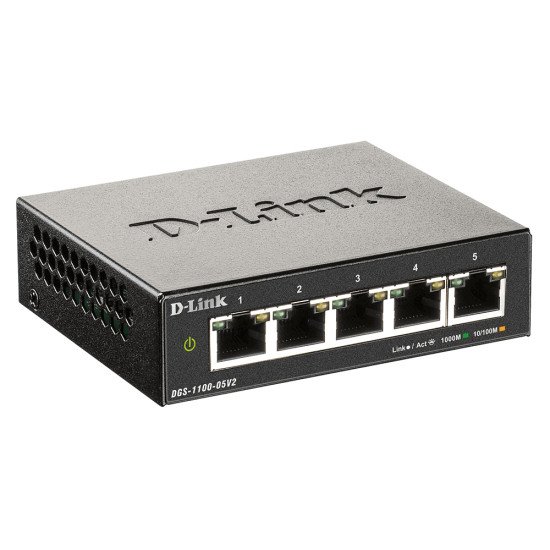 D-Link DGS-1100-05V2 commutateur réseau Géré Gigabit Ethernet (10/100/1000) Noir