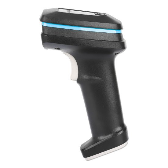 Manhattan Scanner de codes-barres LED 2D longue portée, USB, profondeur de lecture 450 mm, luminosité ambiante max. 100 000 lux, compatible codes 1D et 2D, câble RJ45 vers USB-A 1,8 m, noir, garantie 3 ans