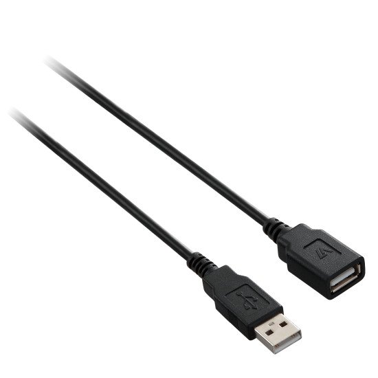 V7 Câble d'extension USB 2.0 A femelle vers USB 2.0 A mâle, noir 1.8m 6ft