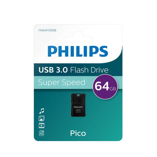 Philips Pico Edition 3.0 lecteur USB flash 64 Go USB Type-A Noir