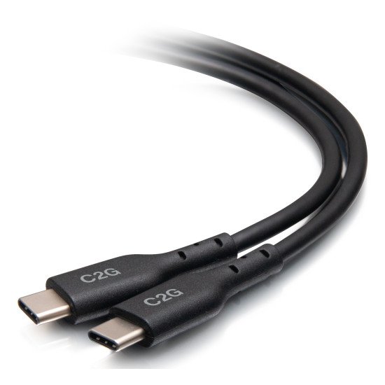 C2G Câble USB-C mâle vers USB-C mâle de 0,5 m (20V 5A) - USB 2.0 (480 Mbit/s)