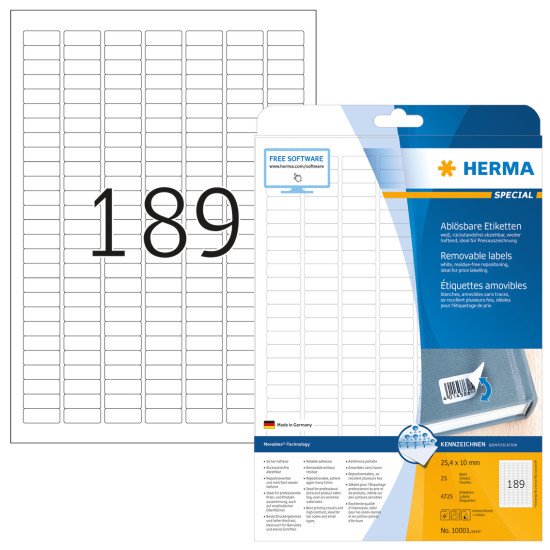 HERMA 10001 étiquette à imprimer Blanc Imprimante d'étiquette adhésive