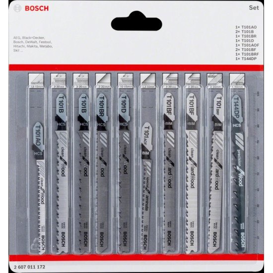 Bosch 2 607 011 172 Lame de scie sauteuse, à chantourner et sabre Lames de scie sauteuse 10 pièce(s)