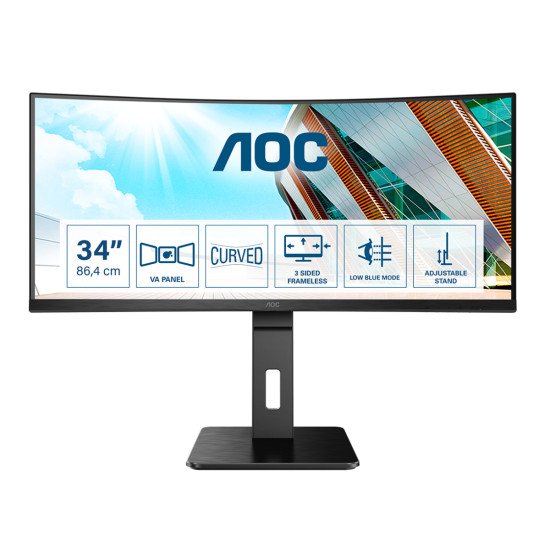 AOC Pro-line CU34P2A LED écran PC 34"3440 x 1440 pixels 2K Ultra HD Noir