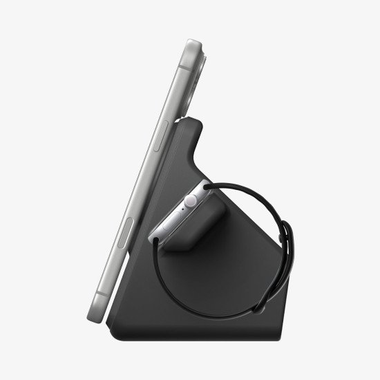 Spigen Magsafe Duo Charger Stand (Mag Fit) Smartphone, Smartwatch Noir USB Recharge sans fil Intérieure