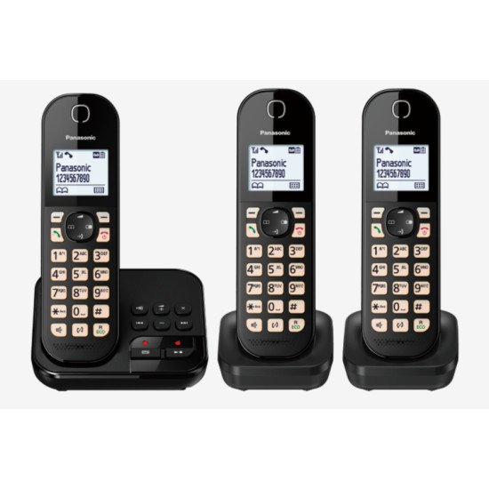 Panasonic KX-TGC 463GB Téléphone DECT Identification de l'appelant Noir