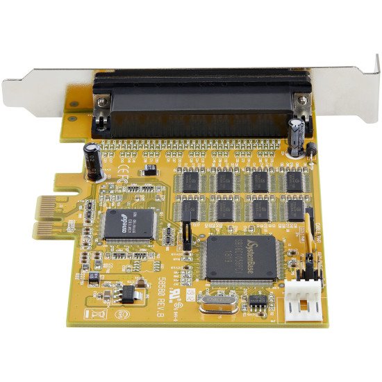 StarTech.com Carte PCI Express à 8 Ports Série RS232 - Adaptateur PCIe Série avec UART 16C1050 - Carte Contrôleur Multiport Série DB9 - Protection de Surcharge 15kV - Win & Linux