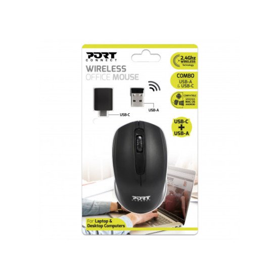 Port Designs 900508 souris Médical Ambidextre RF Wireless + USB Type-C 1000 DPI Port Designs 900508 souris Médical Ambidextre RF Wireless + USB Type-C 1000 DPI