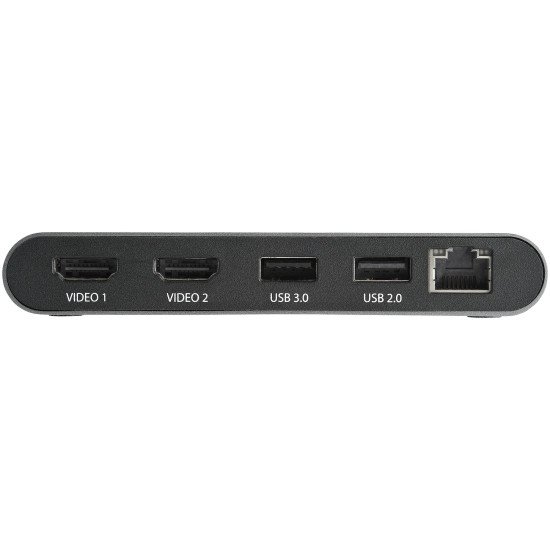 StarTech.com Mini Dock Thunderbolt 3 - Station d'Accueil TB3 à Double Écran - HDMI 4K 60Hz - 2x USB-A (3.2/2.0) & GbE - Câble 28cm - Adaptateur Multiport pour PC Portable - Mac/Windows