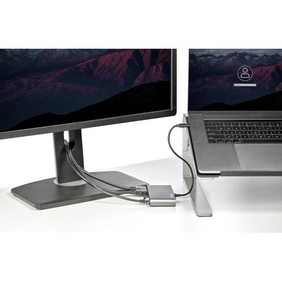 StarTech.com Mini Dock Thunderbolt 3 - Station d'Accueil TB3 à Double Écran - HDMI 4K 60Hz - 2x USB-A (3.2/2.0) & GbE - Câble 28cm - Adaptateur Multiport pour PC Portable - Mac/Windows