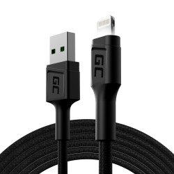 Green Cell KABGC12 câble Lightning 2 m Noir