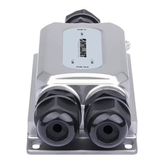 Intellinet Prolongateur PoE++ Gigabit extérieur 2 ports antichoc et antivandale, extension PoE jusqu'à 100 m, budget 60 W, IEEE 802.3bt (4PPoE), IP67, IK10, boîtier métal, Alimentation par Ethernet, Power Over Ethernet, garantie de 3 ans