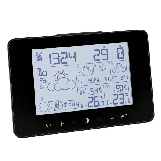 TFA-Dostmann Meteotime Primo Noir LCD Batterie