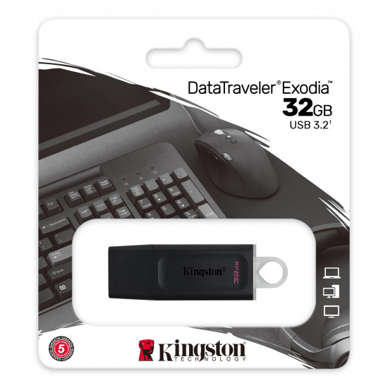 Kingston DataTraveler Exodia clé USB 32 Go USB Type-A 3.2 Gen 1 (3.1 Gen 1) Noir