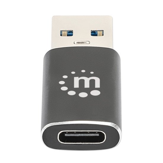 Manhattan Adaptateur USB-C vers USB-A, femelle vers mâle, 10 Gbit/s (USB 3.2 Gen 2 / USB 3.1), noir, garantie à vie