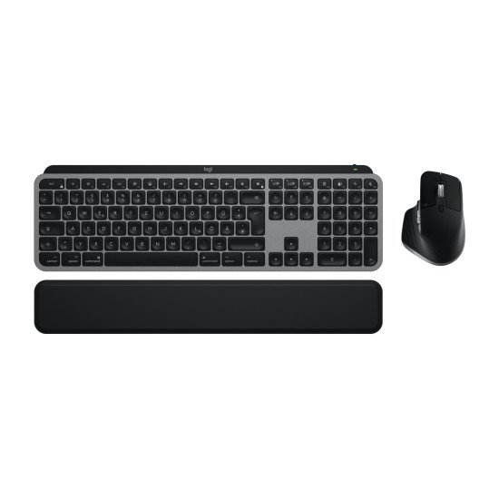Logitech MX Keys S Combo for Mac clavier Souris incluse maison/bureau RF sans fil + Bluetooth QWERTZ Allemand Aluminium, Noir Logitech MX Keys S Combo for Mac clavier Souris incluse maison/bureau RF sans fil + Bluetooth QWERTZ Allemand Aluminium, Noir