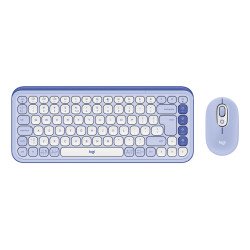 Logitech POP Icon Combo clavier Souris incluse Universel Bluetooth QWERTY US International Lilas, Blanc