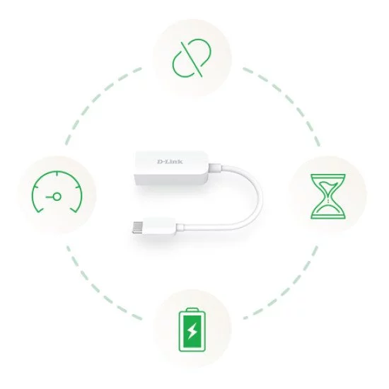 D-Link USB‑C to 2.5G Ethernet Adapter DUB‑E250 D-Link USB‑C to 2.5G Ethernet Adapter DUB‑E250