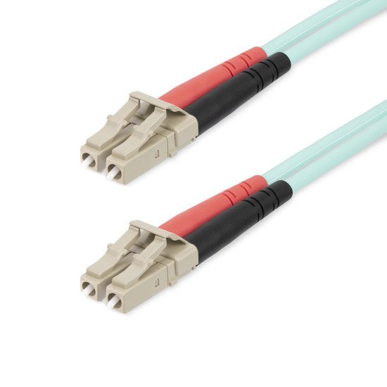 StarTech.com Câble à Fibre Optique Multimode LC/UPC vers LC/UPC OM4, Fibre LOMMF/VCSEL Zipcord 50/125µm, Réseaux 100G, Faible Perte d'Insertion, Cordon de Raccordement Fibre LSZH, 20m