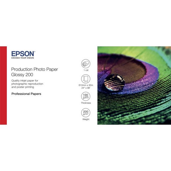 Epson Production Photo Paper Glossy 200 24" x 30m