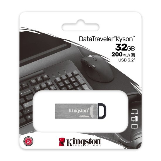 Kingston Technology DataTraveler Kyson lecteur USB flash 32 Go USB Type-A 3.2 Gen 1 (3.1 Gen 1) Argent Kingston Technology DataTraveler Kyson lecteur USB flash 32 Go USB Type-A 3.2 Gen 1 (3.1 Gen 1) Argent
