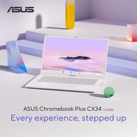 ASUS Chromebook Plus CX34 CB3402CVA-MW1326 Intel Core 3 100U 35,6 cm (14") Écran tactile Full HD 8 Go LPDDR5x-SDRAM 128 Go UFS Wi-Fi 6E (802.11ax) ChromeOS Gris AZERTY Belge