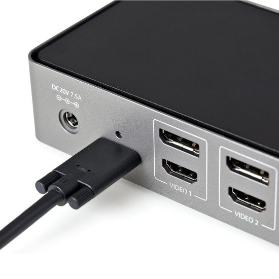 StarTech.com Dock USB-C & USB-A - Station d'Accueil Universelle à Triple Écran DisplayPort & HDMI 4K 60Hz - 85W Power Delivery, 6x USB Hub, GbE, Audio - USB 3.1 Gen 2 10Gbps