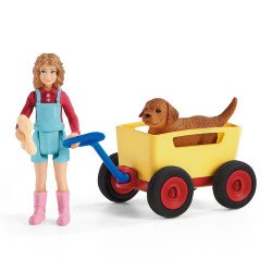 schleich Farm Life Puppy Wagon Ride schleich Farm Life Puppy Wagon Ride