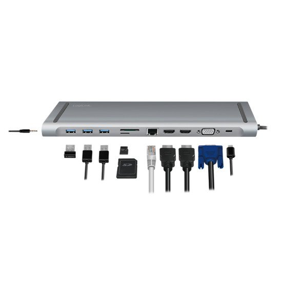 LogiLink UA0373 station d'accueil Avec fil USB 3.2 Gen 1 (3.1 Gen 1) Type-C Aluminium