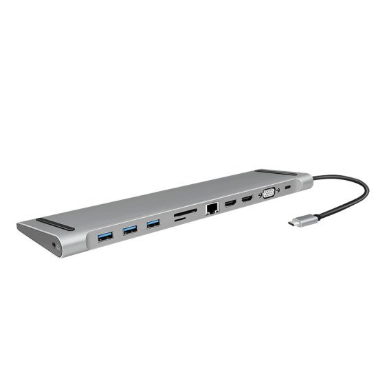 LogiLink UA0373 station d'accueil Avec fil USB 3.2 Gen 1 (3.1 Gen 1) Type-C Aluminium