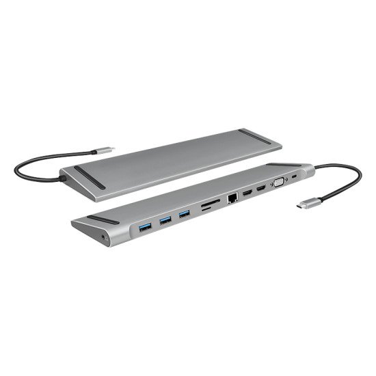 LogiLink UA0373 station d'accueil Avec fil USB 3.2 Gen 1 (3.1 Gen 1) Type-C Aluminium