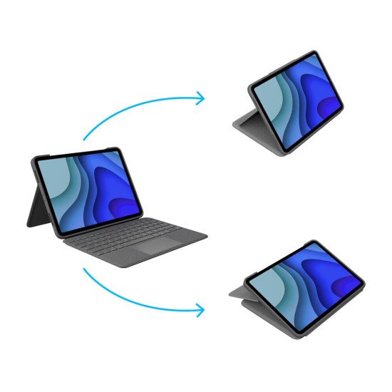 Logitech Folio Touch QWERTY Gris Smart Connector Logitech Folio Touch QWERTY Gris Smart Connector