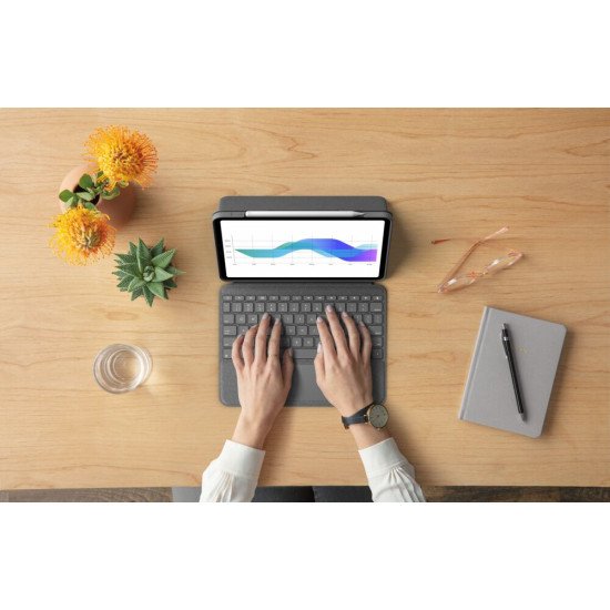 Logitech Folio Touch QWERTY Gris Smart Connector