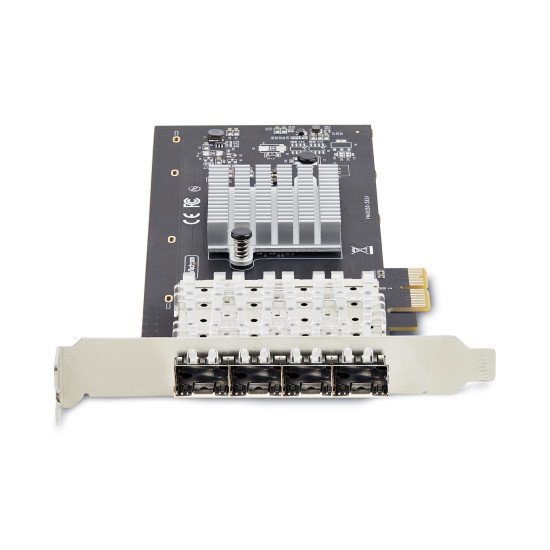 StarTech.com Carte Réseau GbE SFP à 4 Ports, PCIe 2.0 x2 (Compatible x4, x8, x16), Contrôleur Intel I350-AM4 4x 1GbE, 1000BASE Cuivre/Fibre Optique, Carte Réseau Gigabit Ethernet à 4 Ports pour Bureau/Serveur - Windows & Linux