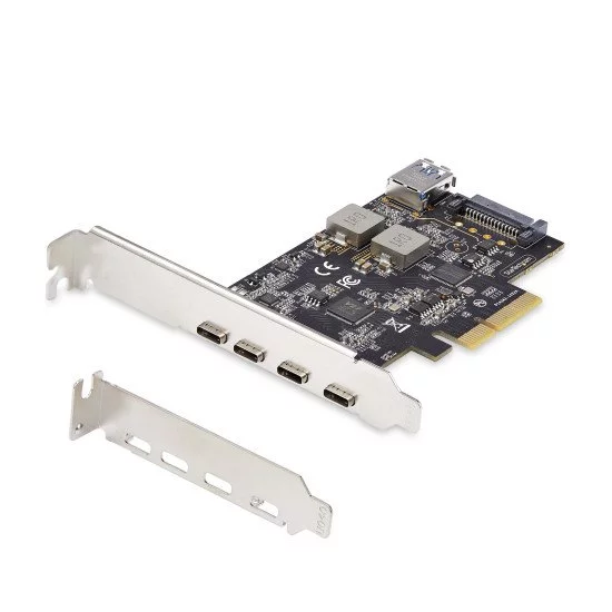 StarTech.com Carte PCIe USB à 5 Ports, USB 3.2 10Gbps, Carte PCI Express avec 4x USB-C et 1x USB-A interne, Carte Contrôleur USB PCIe, Windows/macOS/Linux StarTech.com Carte PCIe USB à 5 Ports, USB 3.2 10Gbps, Carte PCI Express avec 4x USB-C et 1x USB-A interne, Carte Contrôleur USB PCIe, Windows/macOS/Linux